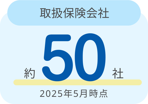 取扱保険会社約50社2025年5月時点